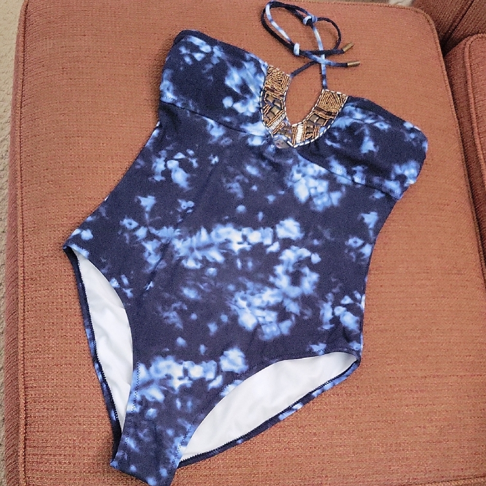 Red Carter Navy and White Swimwear